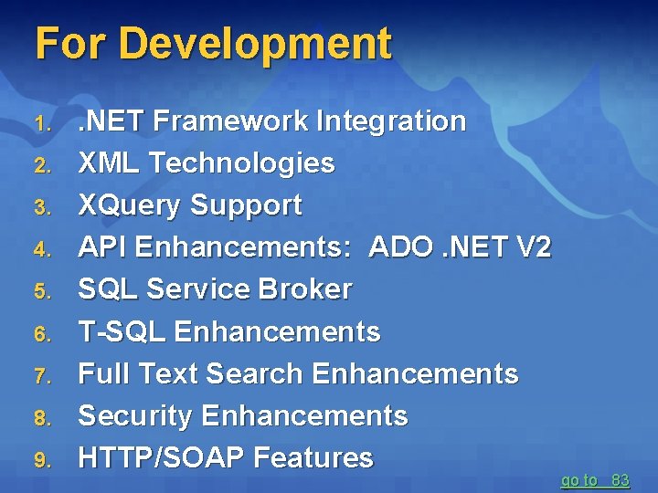 For Development 1. 2. 3. 4. 5. 6. 7. 8. 9. . NET Framework For Development 1. 2. 3. 4. 5. 6. 7. 8. 9. . NET Framework