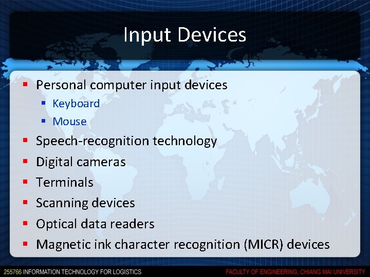 Input Devices § Personal computer input devices § Keyboard § Mouse § § §