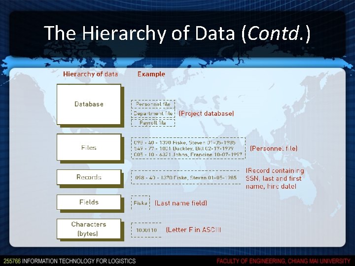 The Hierarchy of Data (Contd. ) 