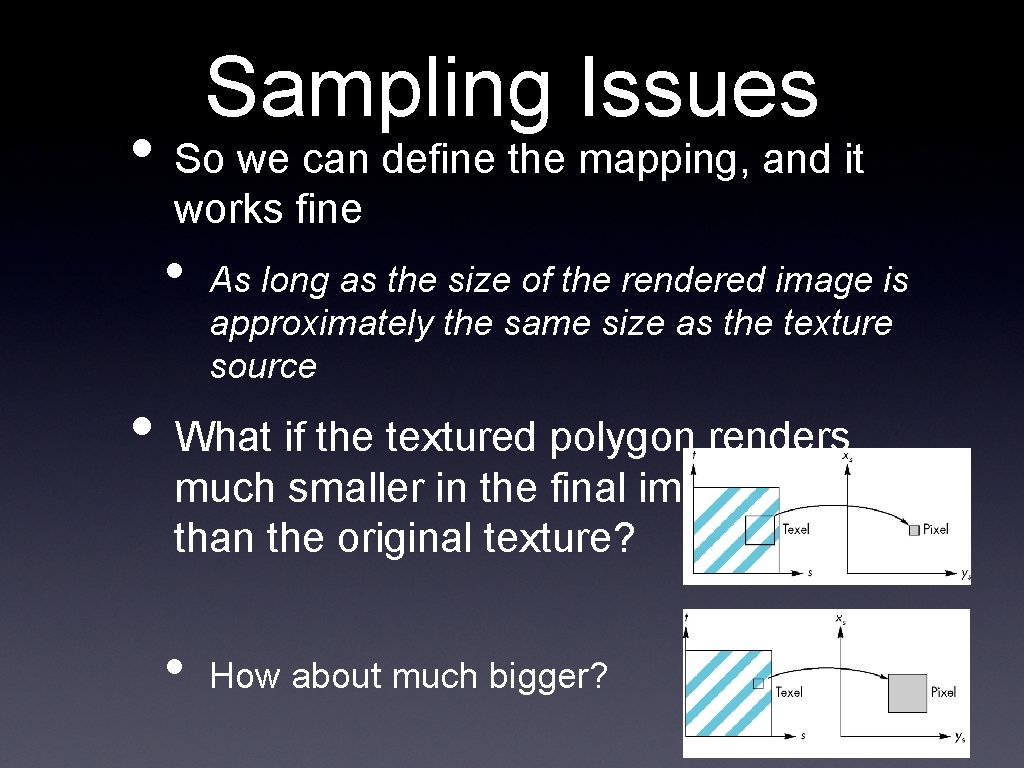 Sampling Issues • So we can define the mapping, and it works fine •
