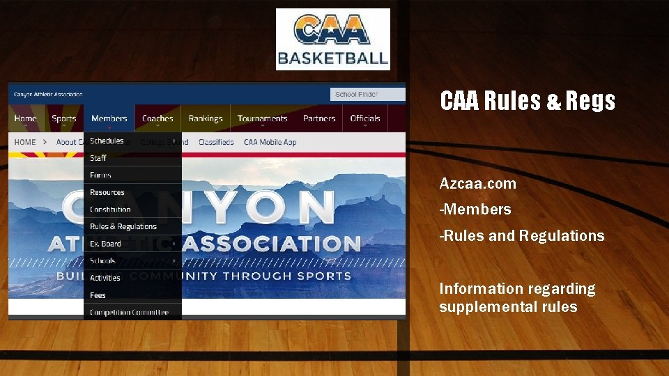 CAA Rules & Regs Azcaa. com -Members -Rules and Regulations Information regarding supplemental rules