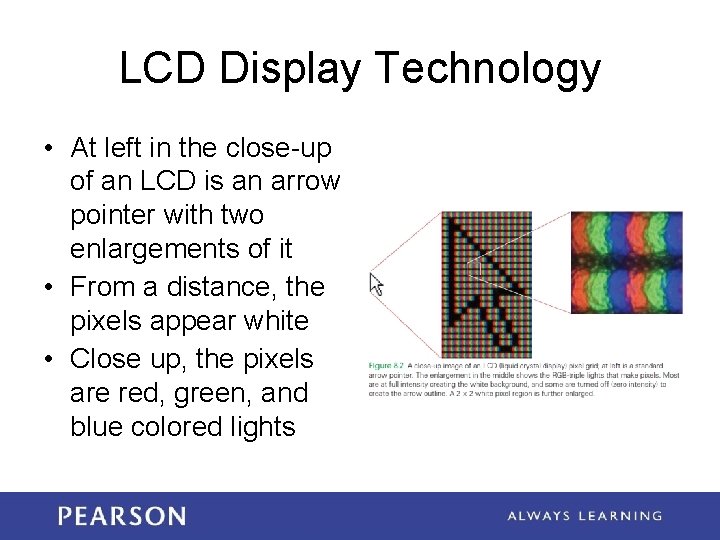 LCD Display Technology • At left in the close-up of an LCD is an
