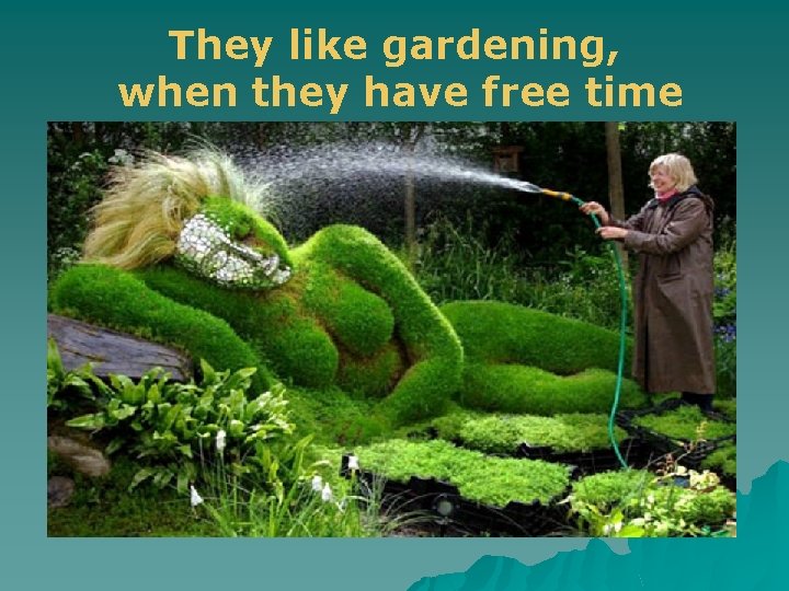 They like gardening, when they have free time 