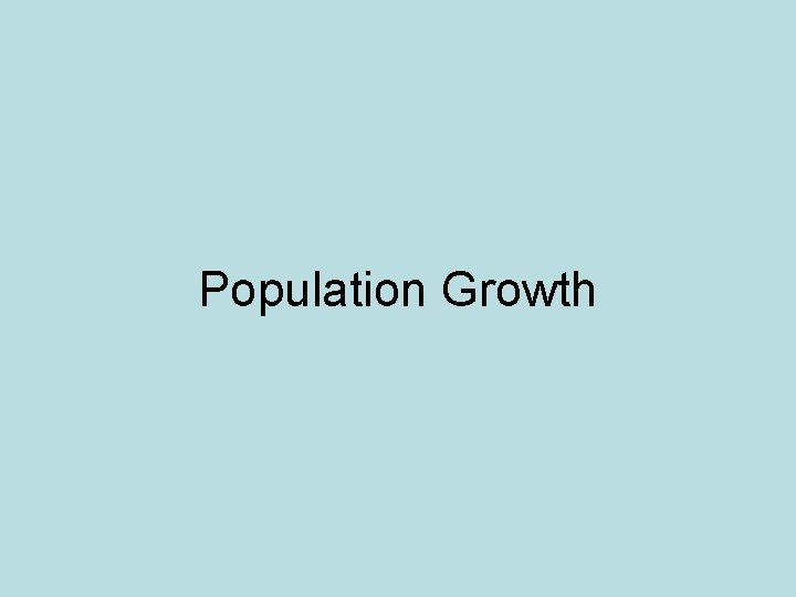 Population Growth 