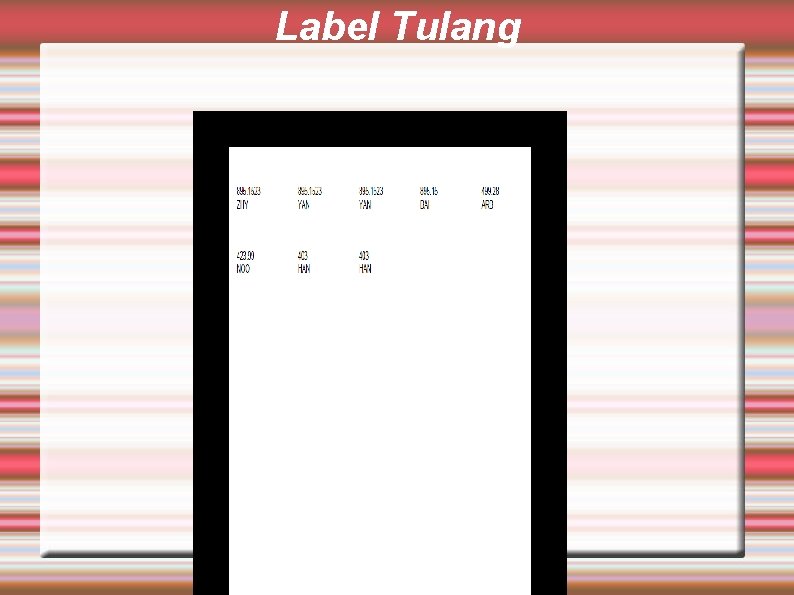 Label Tulang 