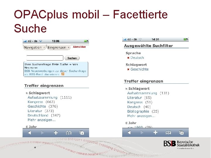 OPACplus mobil – Facettierte Suche 12 