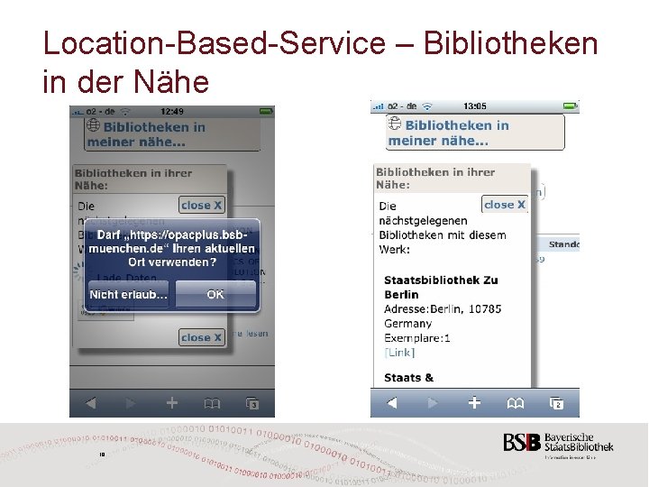 Location-Based-Service – Bibliotheken in der Nähe 18 