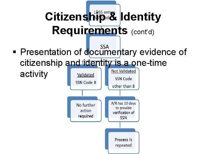 Citizenship & Identity Requirements (cont’d) § Presentation of documentary evidence of citizenship and identity