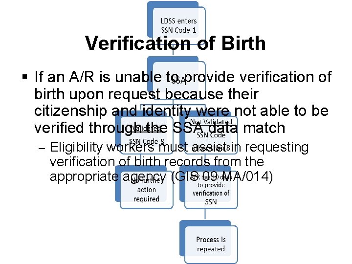 Verification of Birth § If an A/R is unable to provide verification of birth