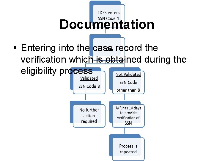 Documentation § Entering into the case record the verification which is obtained during the