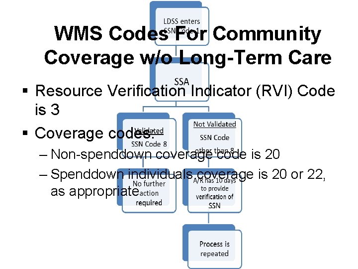 WMS Codes For Community Coverage w/o Long-Term Care § Resource Verification Indicator (RVI) Code