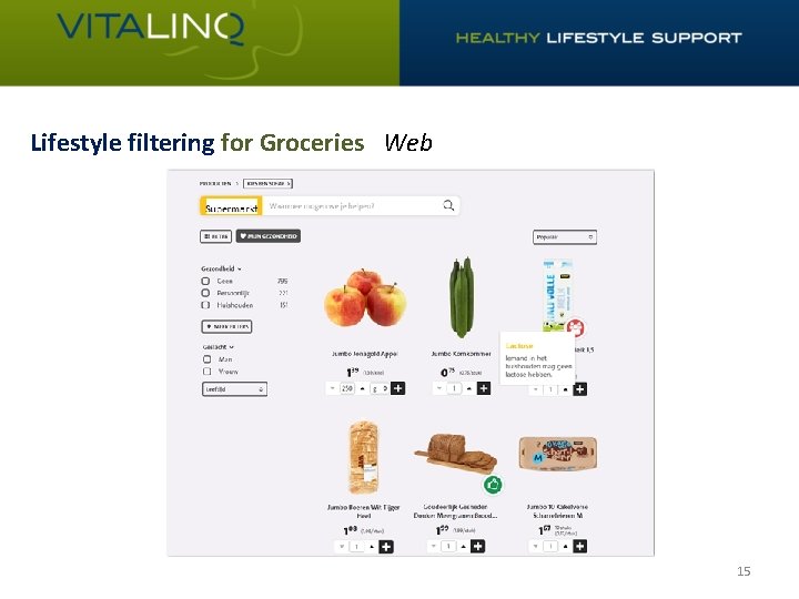 Lifestyle filtering for Groceries Web 15 