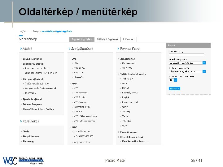 Oldaltérkép / menütérkép DSD Pataki Máté 25 / 41 