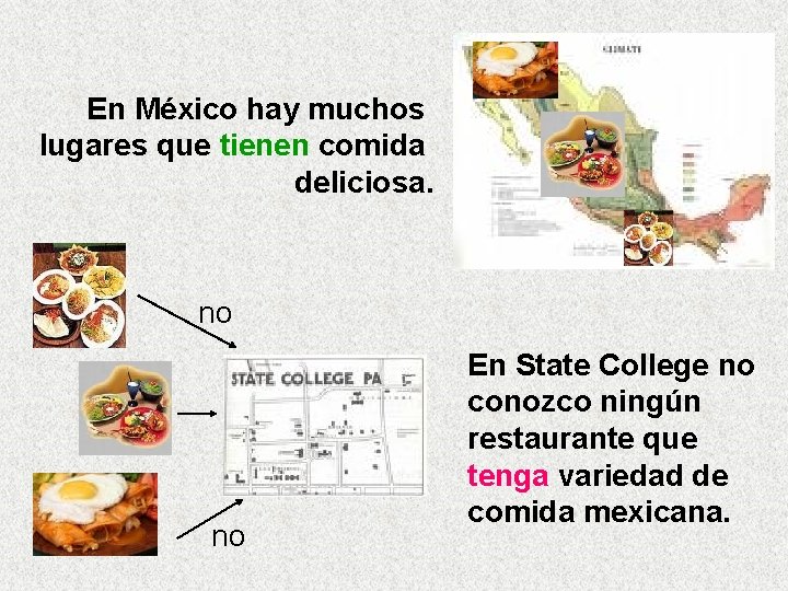 En México hay muchos lugares que tienen comida deliciosa. no no En State College