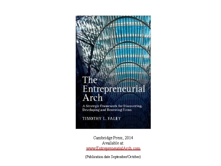 Cambridge Press, 2014 Available at: www. Entrepreneurial. Arch. com (Publication date September/October) 