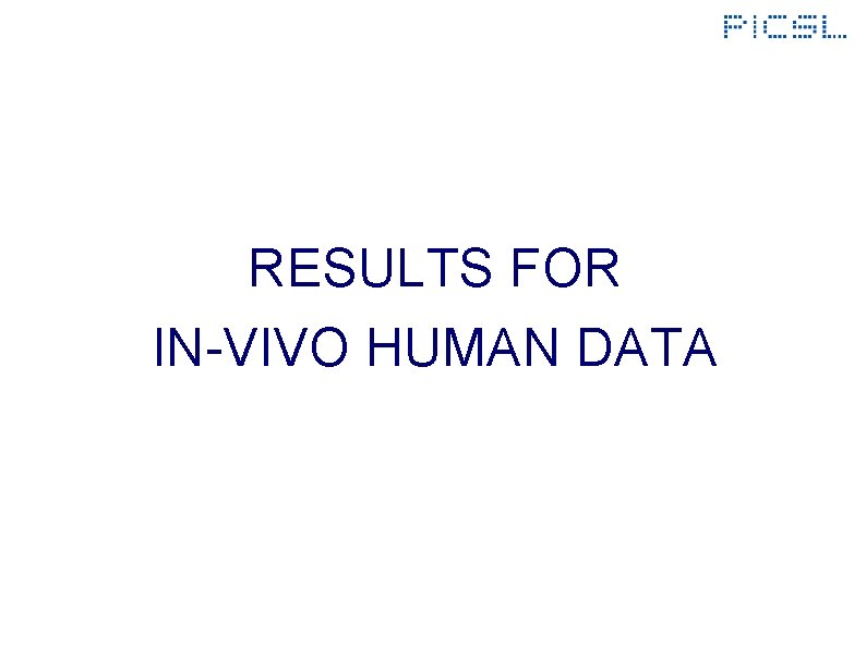RESULTS FOR IN-VIVO HUMAN DATA 