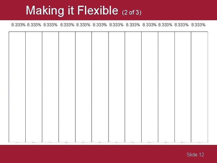  Making it Flexible (2 of 3) 8. 333% 8. 333% Slide 12 