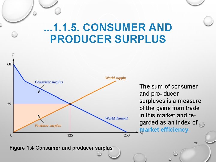 . . . 1. 1. 5. CONSUMER AND PRODUCER SURPLUS The sum of consumer