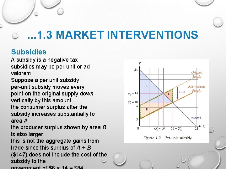 . . . 1. 3 MARKET INTERVENTIONS Subsidies A subsidy is a negative tax