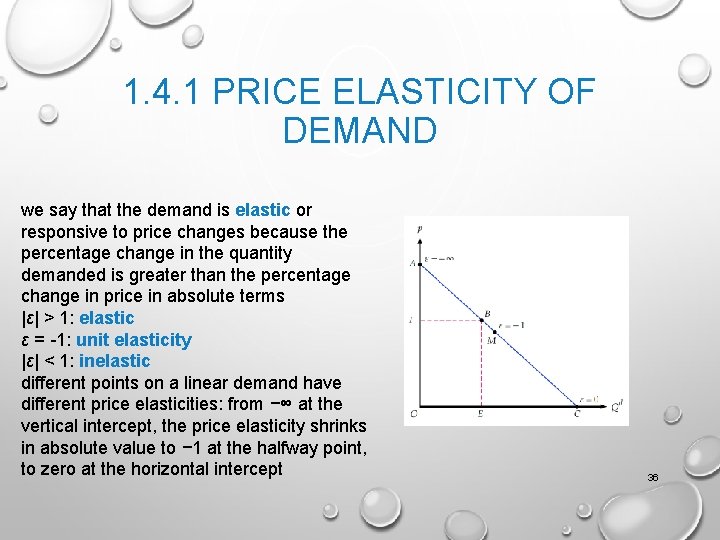 1. 4. 1 PRICE ELASTICITY OF DEMAND we say that the demand is elastic