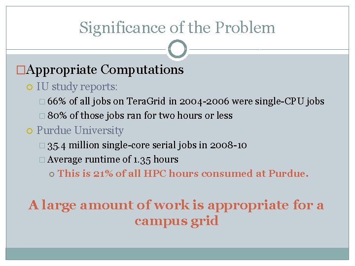 Significance of the Problem �Appropriate Computations IU study reports: � 66% of all jobs