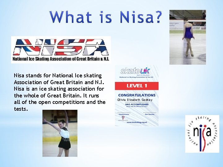 Nisa stands for National Ice skating Association of Great Britain and N. I. Nisa