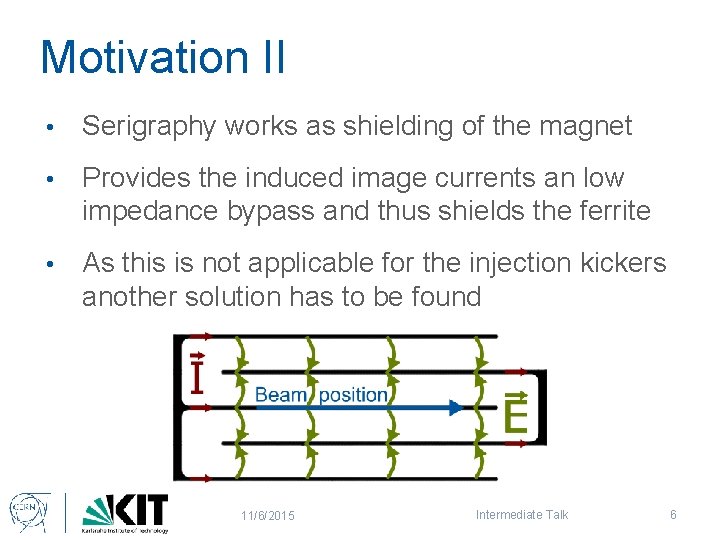 Motivation II • Serigraphy works as shielding of the magnet • Provides the induced