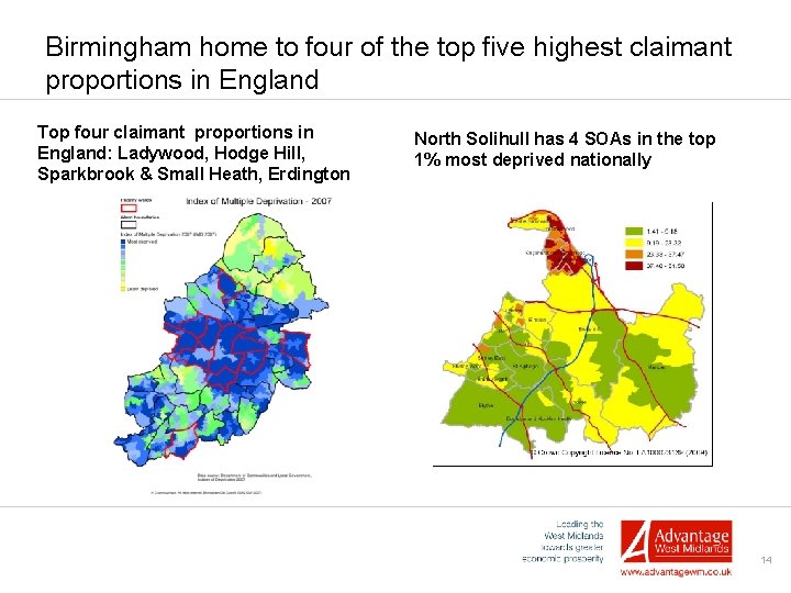 Birmingham home to four of the top five highest claimant proportions in England Top