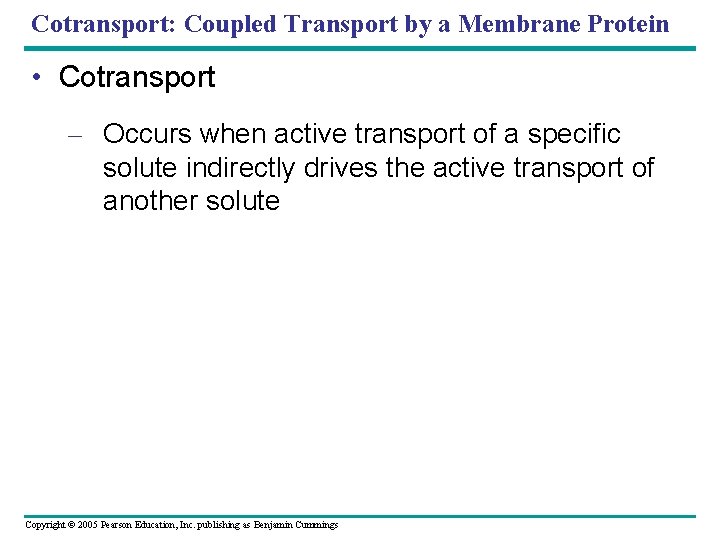 Cotransport: Coupled Transport by a Membrane Protein • Cotransport – Occurs when active transport