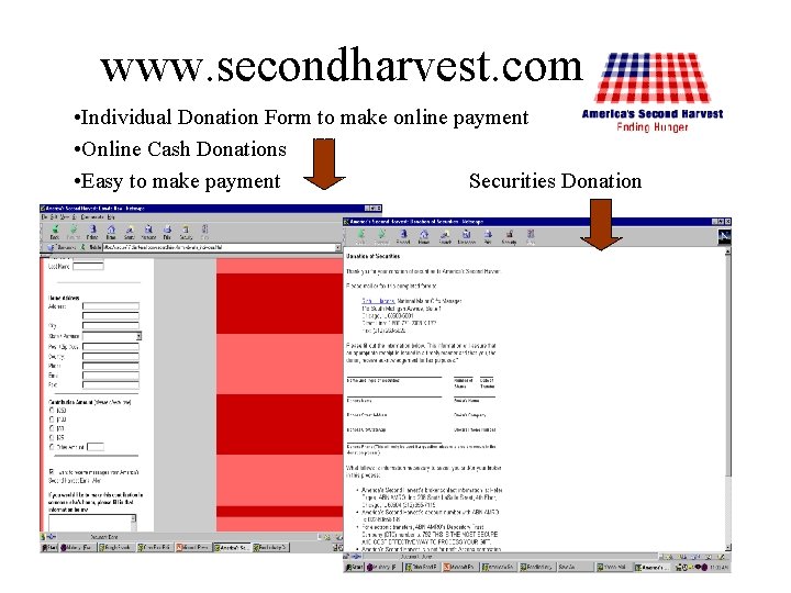 www. secondharvest. com • Individual Donation Form to make online payment • Online Cash