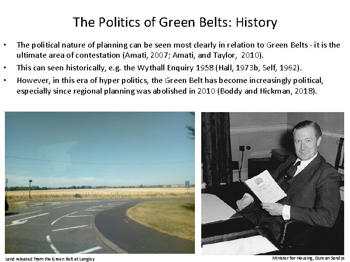 The Politics of Green Belts: History • • • The political nature of planning