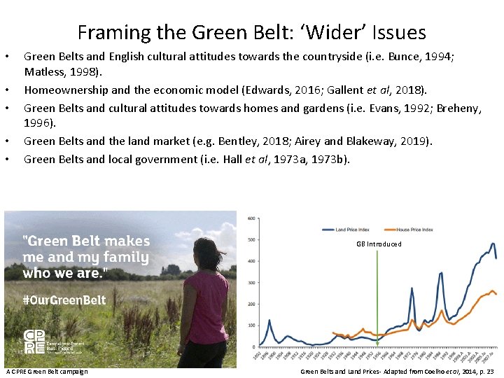 Framing the Green Belt: ‘Wider’ Issues • • • Green Belts and English cultural