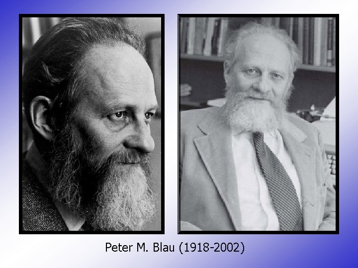 Peter M. Blau (1918 -2002) 