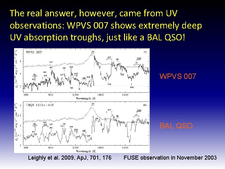 The real answer, however, came from UV observations: WPVS 007 shows extremely deep UV