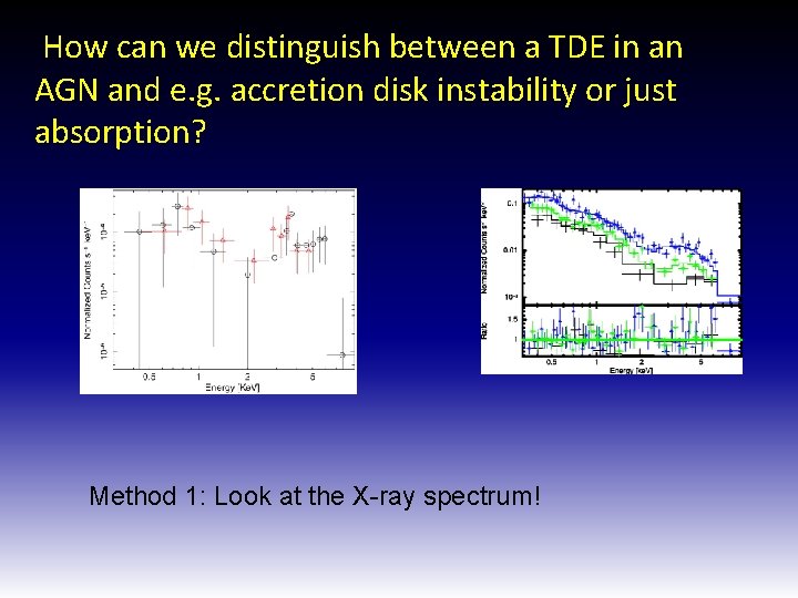 How can we distinguish between a TDE in an AGN and e. g. accretion