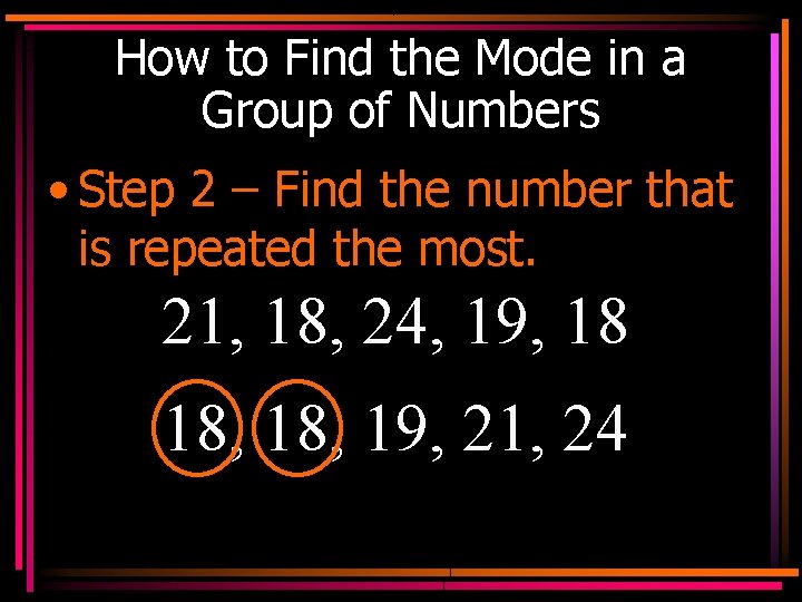 How to Find the Mode in a Group of Numbers • Step 2 –