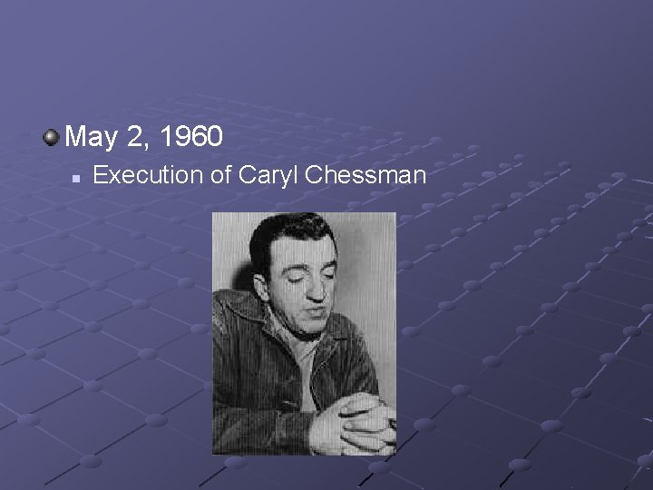 May 2, 1960 n Execution of Caryl Chessman 