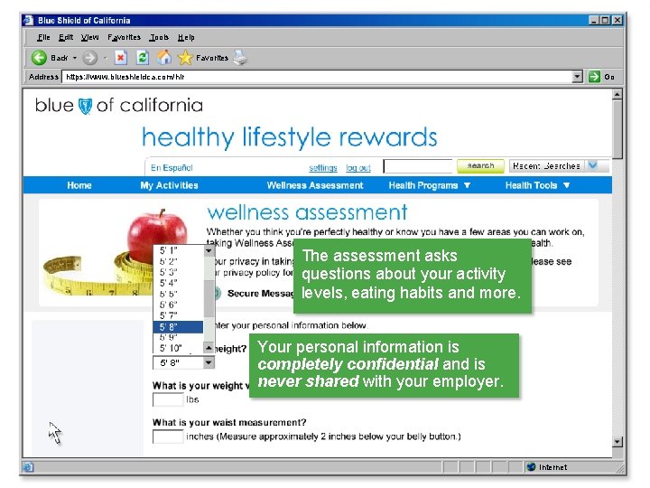 File Edit View Favorites Tools Help Back Favorites Address https: //www. blueshieldca. com/hlr Go