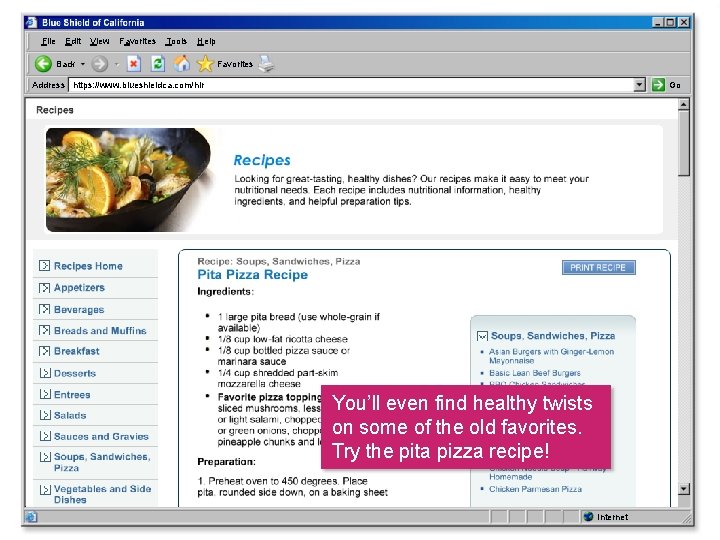 File Edit View Favorites Tools Help Back Favorites Address https: //www. blueshieldca. com/hlr Go