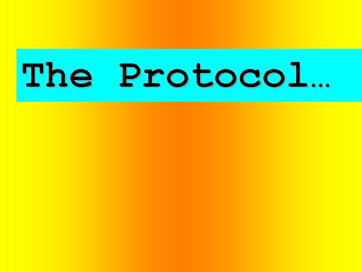 The Protocol… 