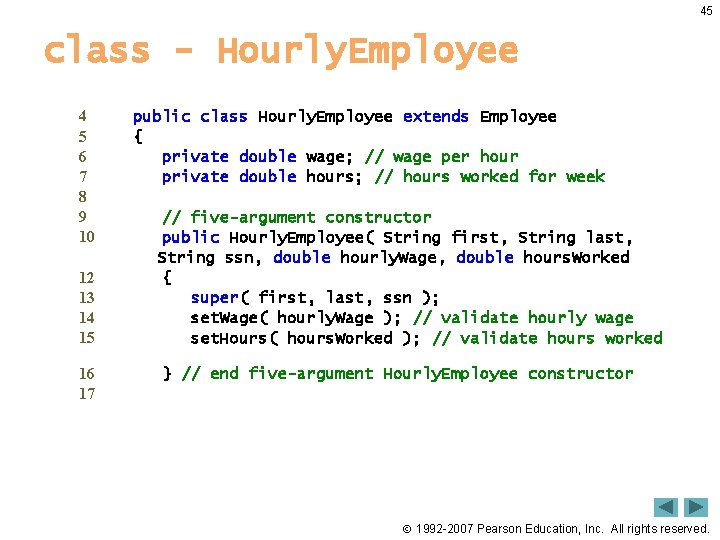45 class - Hourly. Employee 4 5 6 7 8 9 10 12 13 45 class - Hourly. Employee 4 5 6 7 8 9 10 12 13