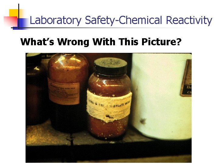 Laboratory Safety-Chemical Reactivity What’s Wrong With This Picture? 
