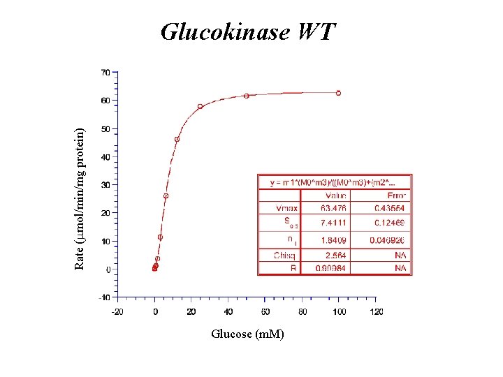 Rate ( mol/min/mg protein) Glucokinase WT Glucose (m. M) 