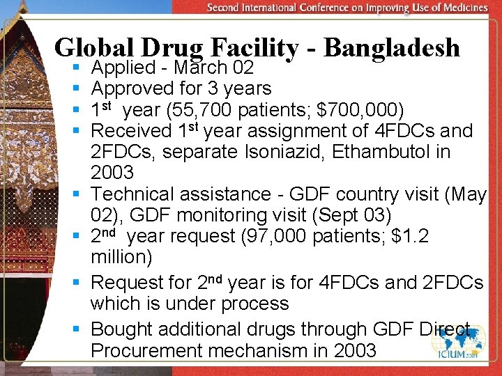 Global Drug Facility - Bangladesh § § § § Applied - March 02 Approved