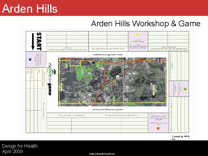 Arden Hills Workshop & Game Created by HKGi, Inc Design for Health April 2009