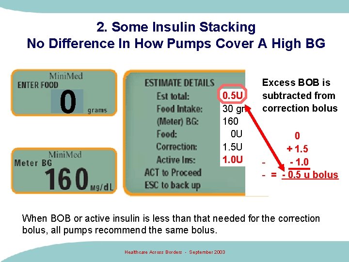 2. Some Insulin Stacking No Difference In How Pumps Cover A High BG 0