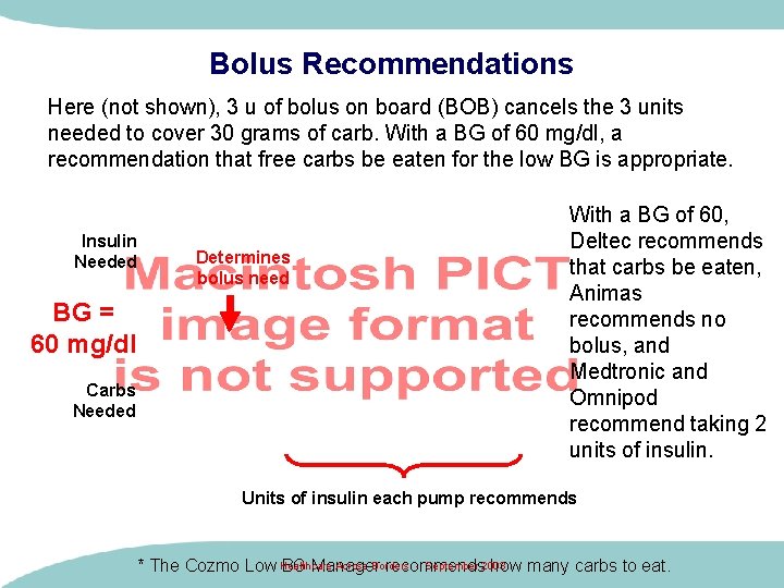 Bolus Recommendations Here (not shown), 3 u of bolus on board (BOB) cancels the