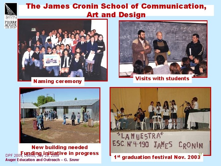 The James Cronin School of Communication, Art and Design Naming ceremony New building needed