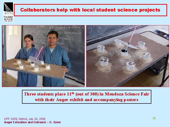 Collaborators help with local student science projects Three students place 11 th (out of
