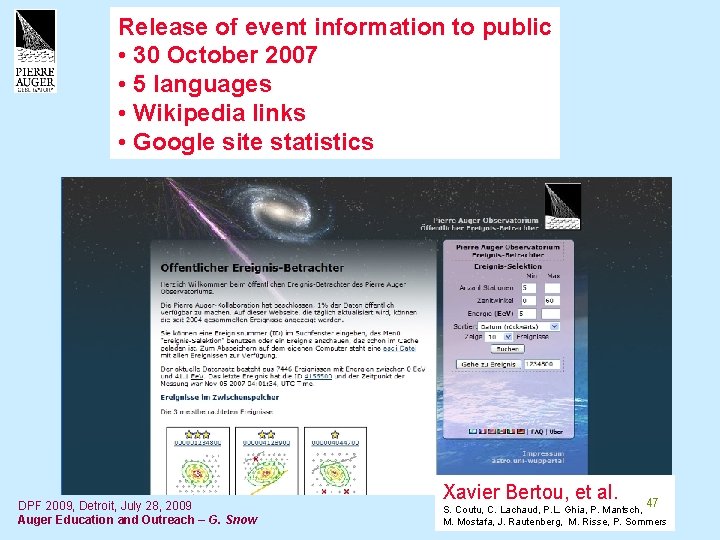 Release of event information to public • 30 October 2007 • 5 languages •
